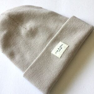 RAG AND BONE ADDISON WOOL KNIT BEANIE OATMEAL OS NWOT